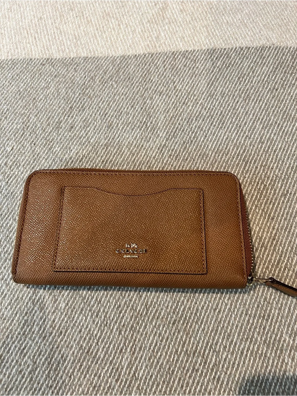 Coach Zip-Around Accordion Wallet with Front Card Slot